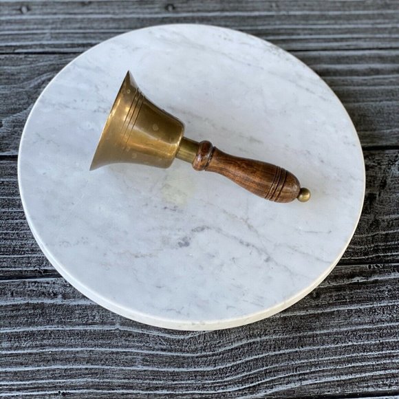 Vintage Handcrafted Brass Hand-Bell Wooden Handle - Picture 4 of 6